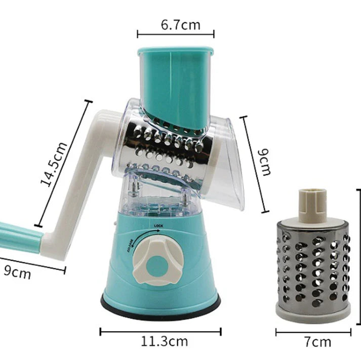 3 in 1 Vegetable Chopper - Drum Style Cutter, Slicer & Chopper.