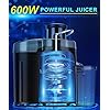 Total Chef Juicin' Juicer Wide Mouth Centrifugal Juice Extractor, 3" Wide Feed Chute, 700W, 2 Speeds, Surgical Steel Blade, Easy to Clean, Juicing Machine for Fruits, Vegetables, Greens, Almond Milk