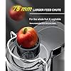 Total Chef Juicin' Juicer Wide Mouth Centrifugal Juice Extractor, 3" Wide Feed Chute, 700W, 2 Speeds, Surgical Steel Blade, Easy to Clean, Juicing Machine for Fruits, Vegetables, Greens, Almond Milk