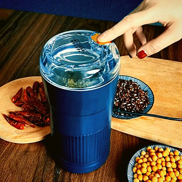 Electric Coffee Grinder, One Touch Push-Button Control for Coffee Spice Herbs Nuts Cereals Grain, Stainless Steel Blades Grinder