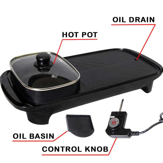 2 IN 1 ELECTRIC GRILL BBQ