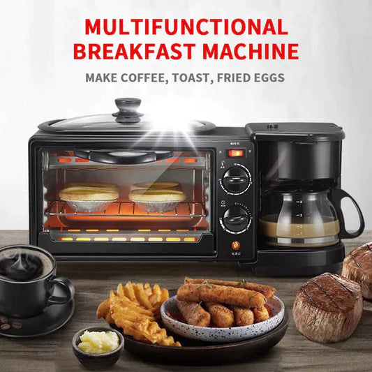 idrop 3 IN 1 Multifunctional Breakfast Maker Cooker Baking Oven & Coffee Maker